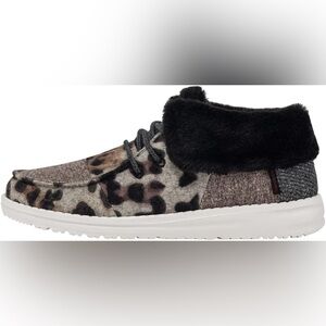 Hey Dude Size 10 Grey Patchwork Britt leopard